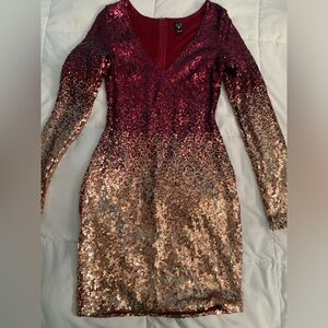 Windsor Burgundy & Gold Sequin Bodycon dress